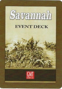 The back of the event deck for "Savannah."