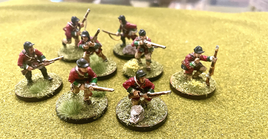 British light infantry in North America. 28mm figures from Warlord Games