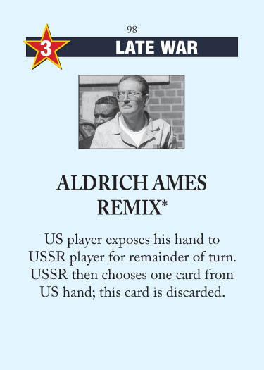 The Aldrich Ames Remix card from GMT Games' Twilight Struggle.