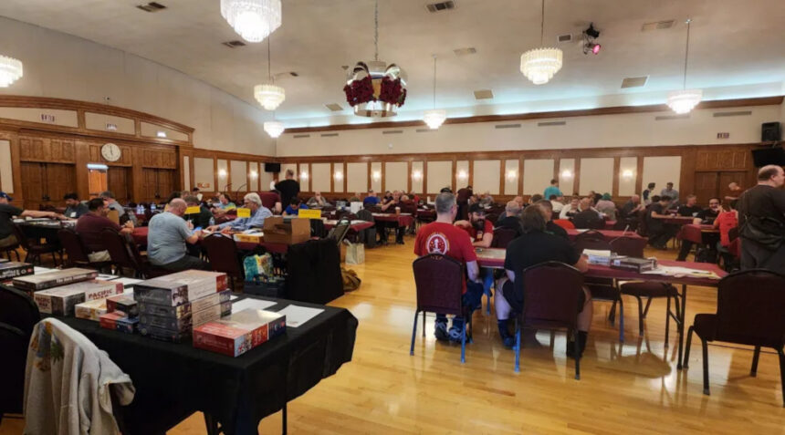 An overall view of the gaming hall at SDHistCon Summit 2023.
