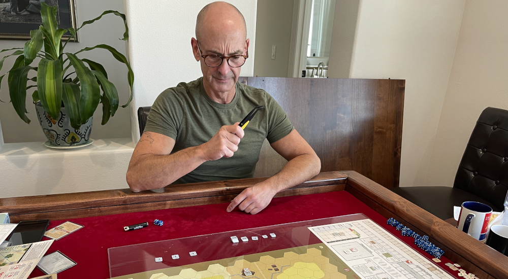 Bobby Nunes during a 2021 game of "Combat Commander: Mediterranean."