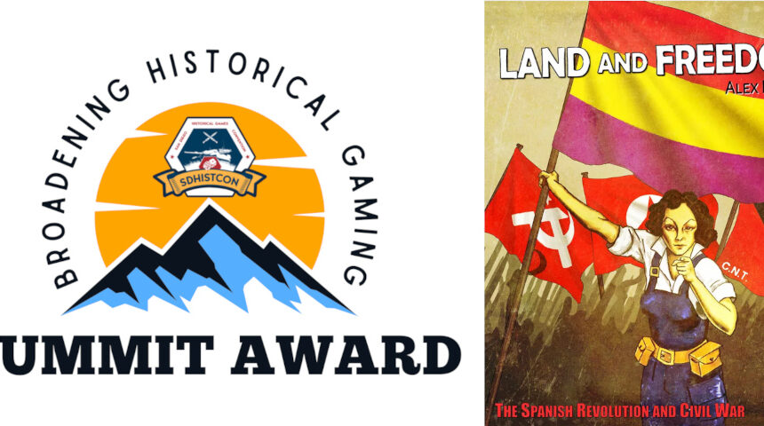 The Summit Award logo and the "Land and Freedom" box.