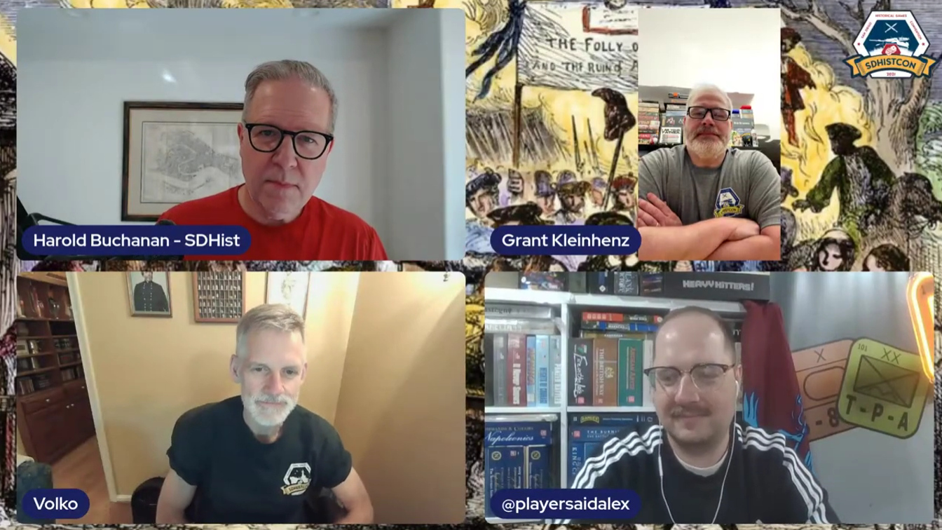 Harold Buchanan, Volko Ruhnke, and Grant and Alexander from The Players' Aid discuss great board games on the American Revolution.